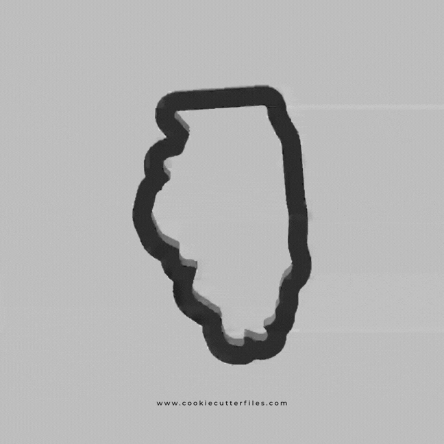 Illinois State Basic Cookie Cutter STL Files Cookie Cutter Files