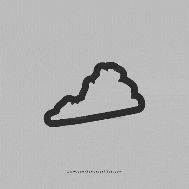 Virginia State Basic Cookie Cutter STL Files Cookie Cutter Files